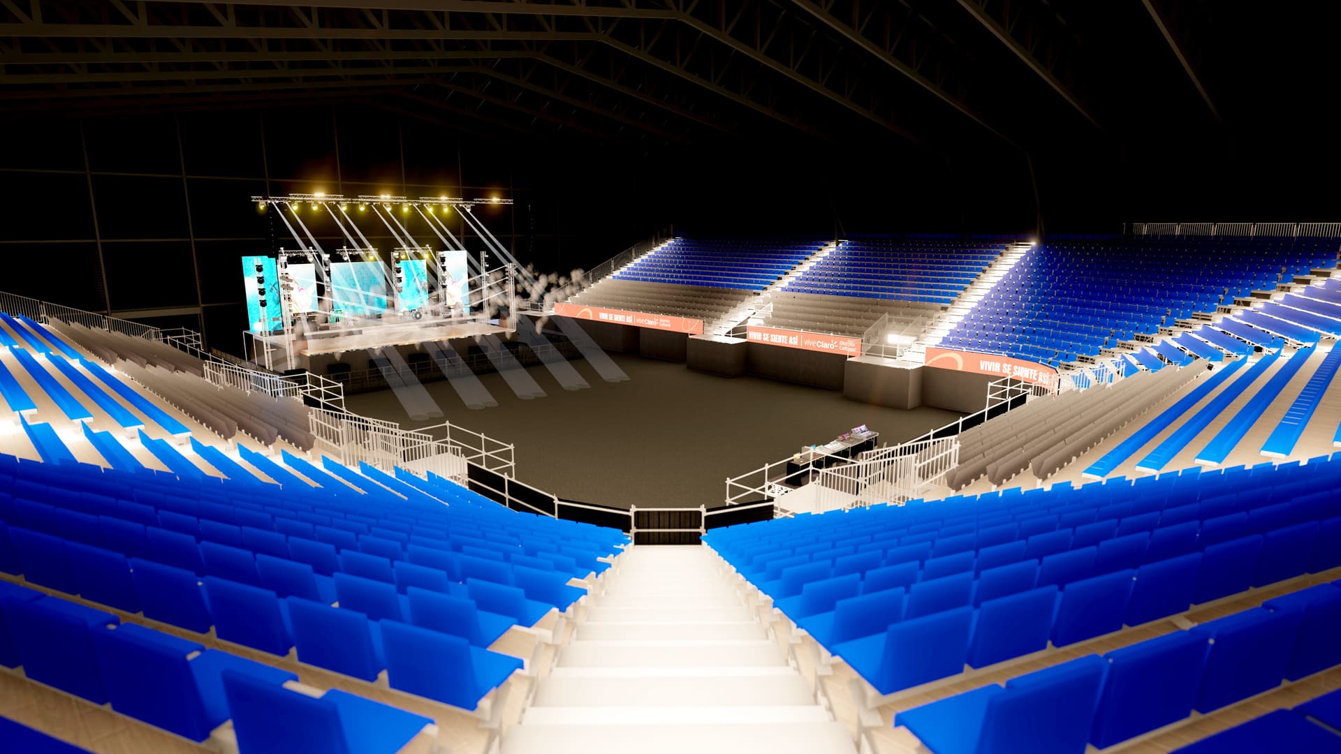Graderías y escenario del Vive Claro Music Hall