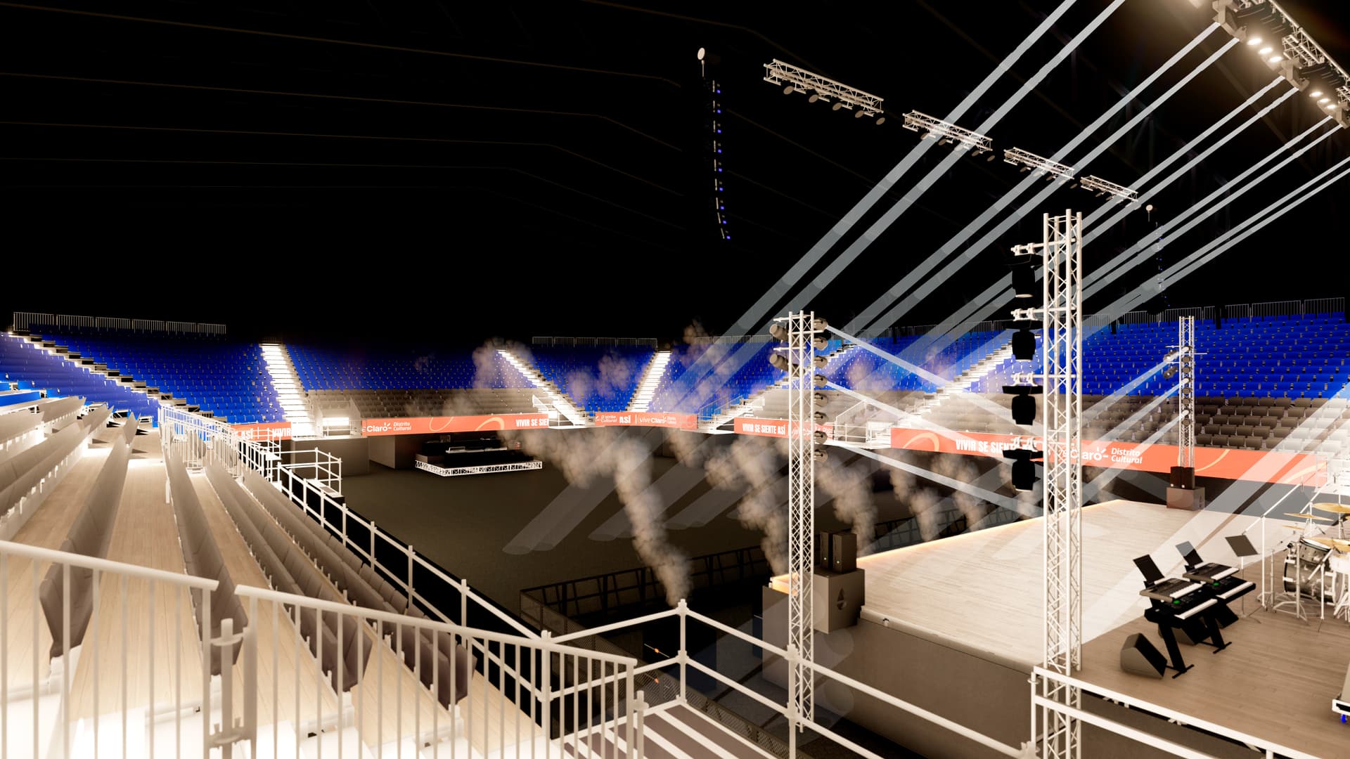 Tribuna y escenario del Vive Claro Music Hall